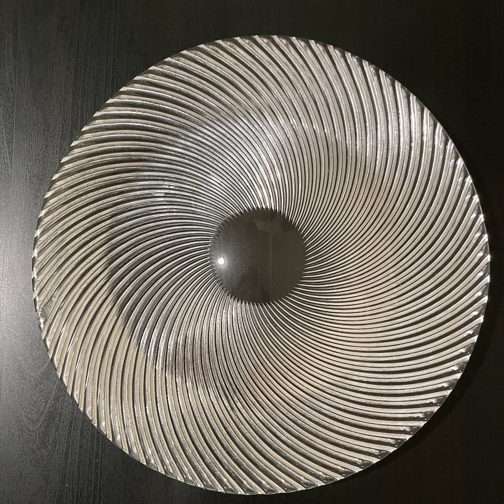 Tiffany & Co.Crystal Glass Platter Swirl Cut